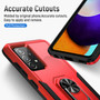 Cubix Defender Back Cover For Samsung Galaxy A72 Shockproof Dust Drop Proof 2-Layer Full Body Protection Rugged Heavy Duty Ring Cover Case (Red)