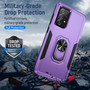 Cubix Defender Back Cover For Samsung Galaxy A72 Shockproof Dust Drop Proof 2-Layer Full Body Protection Rugged Heavy Duty Ring Cover Case (Purple)