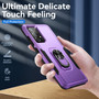 Cubix Defender Back Cover For Samsung Galaxy A72 Shockproof Dust Drop Proof 2-Layer Full Body Protection Rugged Heavy Duty Ring Cover Case (Purple)