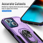 Cubix Defender Back Cover For Apple iPhone 13 mini Shockproof Dust Drop Proof 2-Layer Full Body Protection Rugged Heavy Duty Ring Cover Case (Purple)