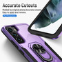 Cubix Defender Back Cover For Samsung Galaxy S22 Plus Shockproof Dust Drop Proof 2-Layer Full Body Protection Rugged Heavy Duty Ring Cover Case (Purple)