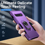 Cubix Defender Back Cover For Samsung Galaxy S10 Shockproof Dust Drop Proof 2-Layer Full Body Protection Rugged Heavy Duty Ring Cover Case (Purple)