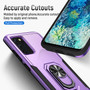 Cubix Defender Back Cover For Samsung Galaxy S20 Plus Shockproof Dust Drop Proof 2-Layer Full Body Protection Rugged Heavy Duty Ring Cover Case (Purple)