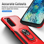 Cubix Defender Back Cover For Samsung Galaxy S20 Shockproof Dust Drop Proof 2-Layer Full Body Protection Rugged Heavy Duty Ring Cover Case (Red)