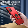 Cubix Defender Back Cover For Samsung Galaxy A32 Shockproof Dust Drop Proof 2-Layer Full Body Protection Rugged Heavy Duty Ring Cover Case (Red)