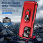 Cubix Defender Back Cover For Apple iPhone 14 Pro Max Shockproof Dust Drop Proof 2-Layer Full Body Protection Rugged Heavy Duty Ring Cover Case (Red)