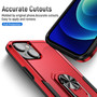 Cubix Defender Back Cover For Apple iPhone 14 Shockproof Dust Drop Proof 2-Layer Full Body Protection Rugged Heavy Duty Ring Cover Case (Red)