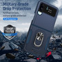 Cubix Defender Back Cover For Samsung Galaxy Z Flip 4 Shockproof Dust Drop Proof 2-Layer Full Body Protection Rugged Heavy Duty Ring Cover Case (Navy)
