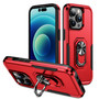 Cubix Defender Back Cover For Apple iPhone 14 Pro Shockproof Dust Drop Proof 2-Layer Full Body Protection Rugged Heavy Duty Ring Cover Case (Red)