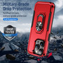 Cubix Defender Back Cover For Apple iPhone 14 Pro Shockproof Dust Drop Proof 2-Layer Full Body Protection Rugged Heavy Duty Ring Cover Case (Red)