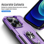 Cubix Defender Back Cover For Apple iPhone 14 Pro Shockproof Dust Drop Proof 2-Layer Full Body Protection Rugged Heavy Duty Ring Cover Case (Purple)