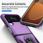 Cubix Defender Back Cover For Samsung Galaxy Z Flip 4 Shockproof Dust Drop Proof 2-Layer Full Body Protection Rugged Heavy Duty Ring Cover Case (Purple)