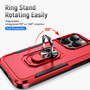 Cubix Defender Back Cover For Apple iPhone 15 Pro Shockproof Dust Drop Proof 2-Layer Full Body Protection Rugged Heavy Duty Ring Cover Case (Red)