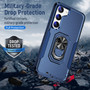Cubix Defender Back Cover For Samsung Galaxy S23 Shockproof Dust Drop Proof 2-Layer Full Body Protection Rugged Heavy Duty Ring Cover Case (Navy)