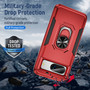 Cubix Defender Back Cover For Google Pixel 8 Shockproof Dust Drop Proof 2-Layer Full Body Protection Rugged Heavy Duty Ring Cover Case (Red)