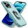 Cubix Defender Back Cover For Apple iPhone 15 Pro Shockproof Dust Drop Proof 2-Layer Full Body Protection Rugged Heavy Duty Ring Cover Case (Aqua)