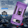 Cubix Defender Back Cover For Google Pixel 8 Shockproof Dust Drop Proof 2-Layer Full Body Protection Rugged Heavy Duty Ring Cover Case (Purple)