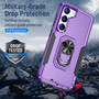 Cubix Defender Back Cover For Samsung Galaxy S23 Shockproof Dust Drop Proof 2-Layer Full Body Protection Rugged Heavy Duty Ring Cover Case (Purple)