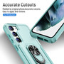 Cubix Defender Back Cover For Samsung Galaxy S23 Shockproof Dust Drop Proof 2-Layer Full Body Protection Rugged Heavy Duty Ring Cover Case (Aqua)