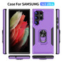 Cubix Defender Back Cover For Samsung Galaxy S23 Ultra Shockproof Dust Drop Proof 2-Layer Full Body Protection Rugged Heavy Duty Ring Cover Case (Purple)