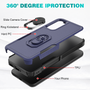 Cubix Mystery Case for Samsung Galaxy A34 5G Military Grade Shockproof with Metal Ring Kickstand for Samsung Galaxy A34 5G Phone Case - Navy Blue