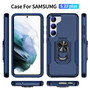 Cubix Defender Back Cover For Samsung Galaxy S23 Plus Shockproof Dust Drop Proof 2-Layer Full Body Protection Rugged Heavy Duty Ring Cover Case (Navy)