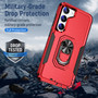 Cubix Defender Back Cover For Samsung Galaxy S23 Plus Shockproof Dust Drop Proof 2-Layer Full Body Protection Rugged Heavy Duty Ring Cover Case (Red)