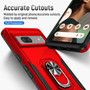 Cubix Defender Back Cover For Google Pixel 7a Shockproof Dust Drop Proof 2-Layer Full Body Protection Rugged Heavy Duty Ring Cover Case (Red)