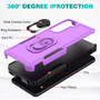 Cubix Mystery Case for Samsung Galaxy S21 FE Military Grade Shockproof with Metal Ring Kickstand for Samsung Galaxy S21 FE Phone Case - Purple