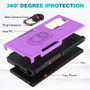 Cubix Mystery Case for Samsung Galaxy S23 Ultra Military Grade Shockproof with Metal Ring Kickstand for Samsung Galaxy S23 Ultra Phone Case - Purple