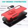 Cubix Mystery Case for Samsung Galaxy S21 FE Military Grade Shockproof with Metal Ring Kickstand for Samsung Galaxy S21 FE Phone Case - Red