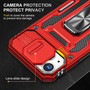 Cubix Artemis Series Back Cover for Apple iPhone 13 Case with Stand & Slide Camera Cover Military Grade Drop Protection Case for Apple iPhone 13 (Red) 