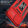 Cubix Artemis Series Back Cover for Apple iPhone 13 Pro Max Case with Stand & Slide Camera Cover Military Grade Drop Protection Case for Apple iPhone 13 Pro Max (Red) 