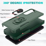 Cubix Mystery Case for Samsung Galaxy S21 FE Military Grade Shockproof with Metal Ring Kickstand for Samsung Galaxy S21 FE Phone Case - Olive Green