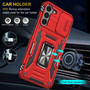 Cubix Artemis Series Back Cover for Samsung Galaxy S22 Case with Stand & Slide Camera Cover Military Grade Drop Protection Case for Samsung Galaxy S22 (Red) 