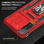 Cubix Artemis Series Back Cover for Samsung Galaxy S20 FE Case with Stand & Slide Camera Cover Military Grade Drop Protection Case for Samsung Galaxy S20 FE (Red) 