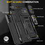 Cubix Artemis Series Back Cover for Samsung Galaxy S21 FE Case with Stand & Slide Camera Cover Military Grade Drop Protection Case for Samsung Galaxy S21 FE (Black) 