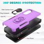 Cubix Mystery Case for Samsung Galaxy A34 5G Military Grade Shockproof with Metal Ring Kickstand for Samsung Galaxy A34 5G Phone Case - Purple