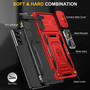 Cubix Artemis Series Back Cover for Samsung Galaxy S21 FE Case with Stand & Slide Camera Cover Military Grade Drop Protection Case for Samsung Galaxy S21 FE (Red) 