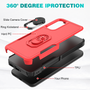 Cubix Mystery Case for Samsung Galaxy A34 5G Military Grade Shockproof with Metal Ring Kickstand for Samsung Galaxy A34 5G Phone Case - Red