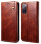 Cubix Flip Cover for Samsung Galaxy S20 FE / S20 FE 5G  Handmade Leather Wallet Case with Kickstand Card Slots Magnetic Closure for Samsung Galaxy S20 FE / S20 FE 5G (Brown)