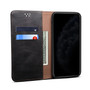 Cubix Flip Cover for Vivo V21 5G  Handmade Leather Wallet Case with Kickstand Card Slots Magnetic Closure for Vivo V21 5G (Black)
