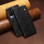 Cubix Flip Cover for Vivo V21e 5G  Handmade Leather Wallet Case with Kickstand Card Slots Magnetic Closure for Vivo V21e 5G (Black)