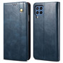 Cubix Flip Cover for Samsung Galaxy M32  Handmade Leather Wallet Case with Kickstand Card Slots Magnetic Closure for Samsung Galaxy M32 (Navy Blue)