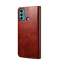 Cubix Flip Cover for MOTOROLA G60/ G40 Fusion  Handmade Leather Wallet Case with Kickstand Card Slots Magnetic Closure for MOTOROLA G60/ G40 Fusion (Brown)