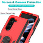 Cubix Mystery Case for Samsung Galaxy Z Fold 5 Military Grade Shockproof with Metal Ring Kickstand for Samsung Galaxy Z Fold 5 Phone Case - Red