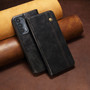 Cubix Flip Cover for Motorola Edge 20  Handmade Leather Wallet Case with Kickstand Card Slots Magnetic Closure for Motorola Edge 20 (Black)