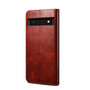 Cubix Flip Cover for Google Pixel 6 Pro  Handmade Leather Wallet Case with Kickstand Card Slots Magnetic Closure for Google Pixel 6 Pro (Brown)