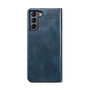 Cubix Flip Cover for Samsung Galaxy S22  Handmade Leather Wallet Case with Kickstand Card Slots Magnetic Closure for Samsung Galaxy S22 (Navy Blue)