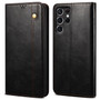 Cubix Flip Cover for Samsung Galaxy S22 Ultra  Handmade Leather Wallet Case with Kickstand Card Slots Magnetic Closure for Samsung Galaxy S22 Ultra (Black)